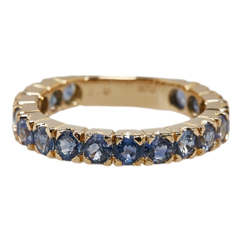 K18YG Yellow Gold Sapphire 2.0ct Eternity Ring 8.5