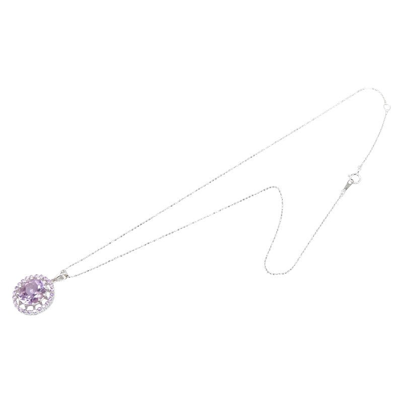 K18WG White Gold Amethyst 4.79ct Pendant Necklace