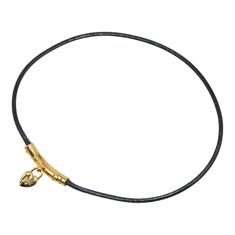 Hermes Fantasy Heart Choker Black Gold Leather in Very Good Condition