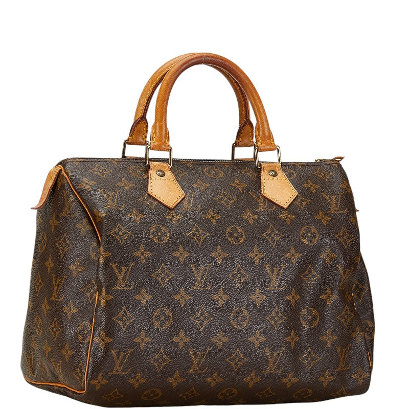 Louis Vuitton Monogram Speedy 30 Handbag M41526 Brown PVC Leather in Good Condition