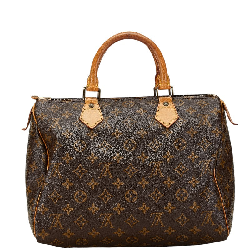 Louis Vuitton Monogram Speedy 30 Handbag M41526 Brown PVC Leather in Good Condition