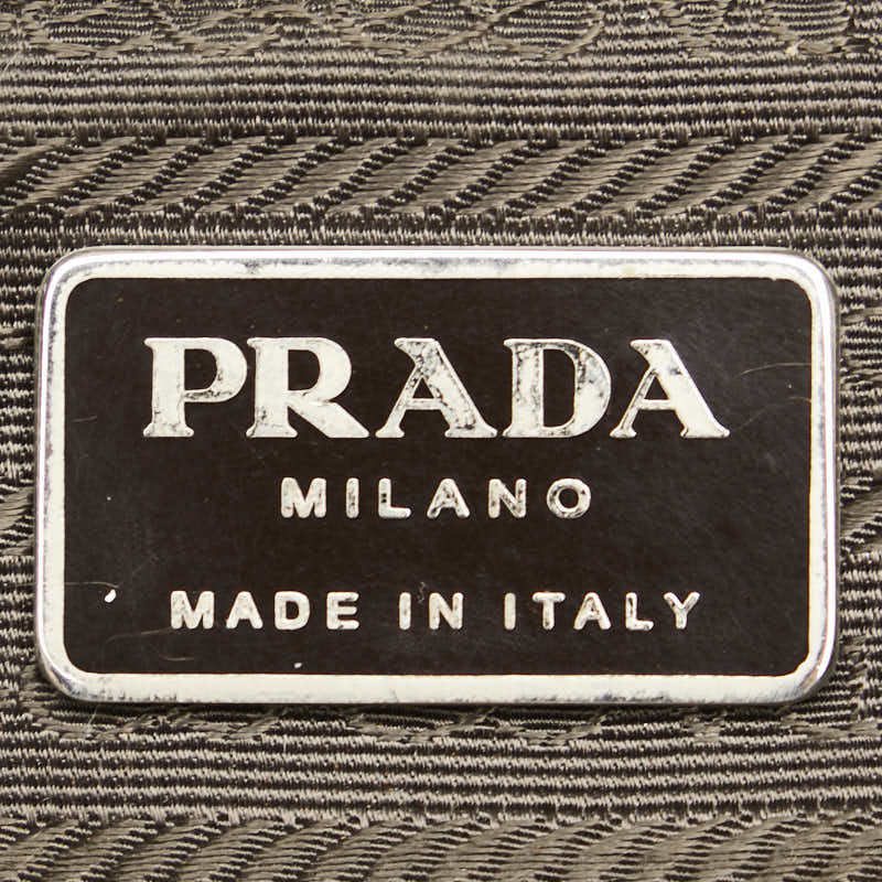 Prada Nylon Triangle Logo Plate Handbag Tote in Very Good Condition