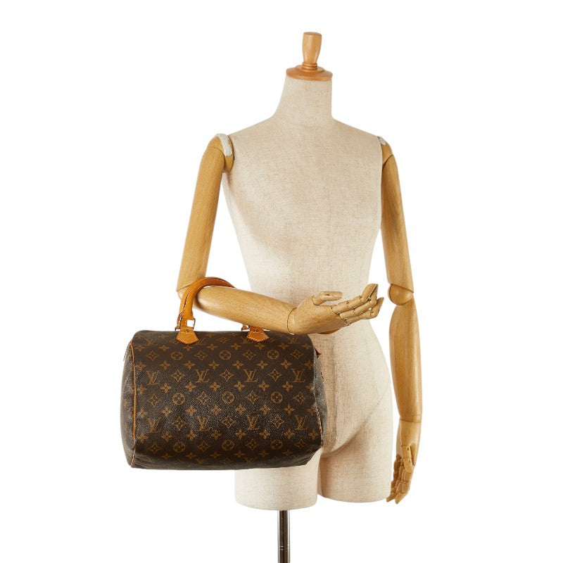 Louis Vuitton Monogram Speedy 30 Handbag M41526 Brown PVC Leather in Very Good Condition