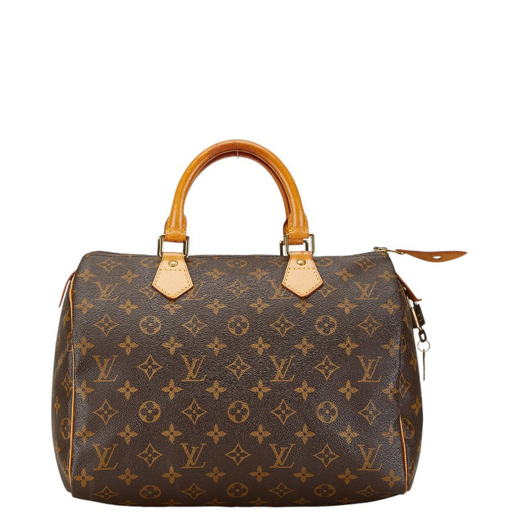 Louis Vuitton Monogram Speedy 30 Handbag M41526 Brown PVC Leather in Very Good Condition