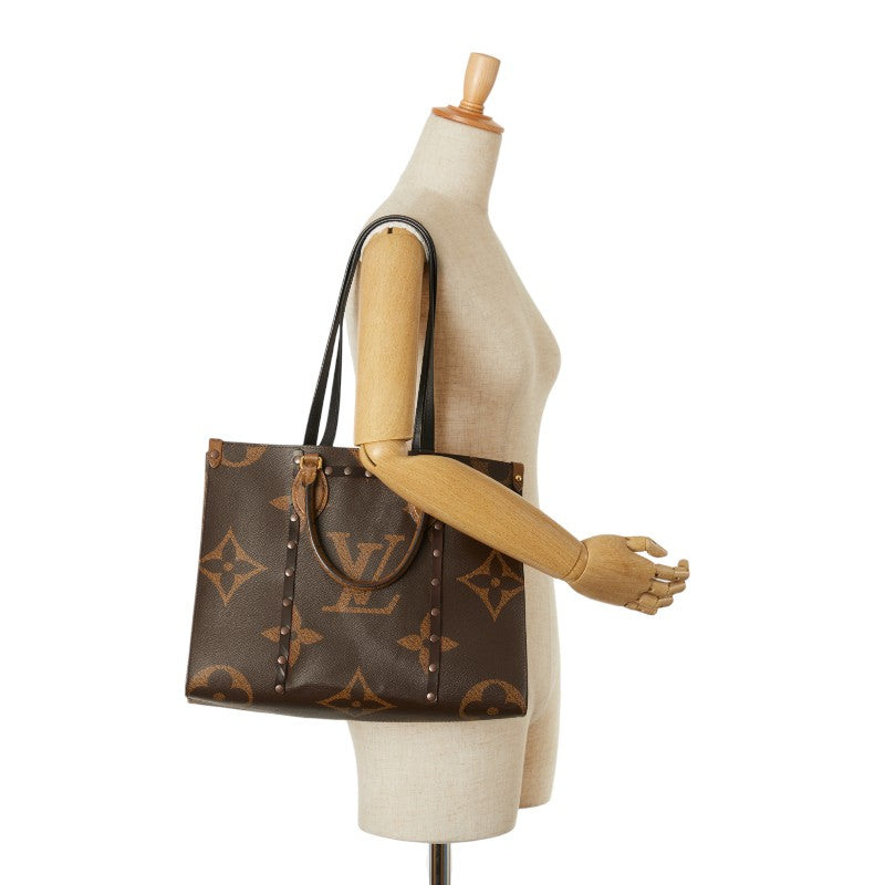 Louis Vuitton OnTheGo MM Handbag M45321 Brown PVC Leather in Very Good Condition