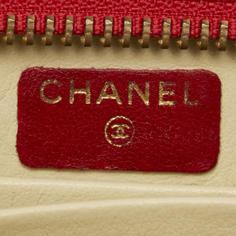 Chanel Lambskin Bicolore Coco Mark Clutch Bag Red in Very Good Condition