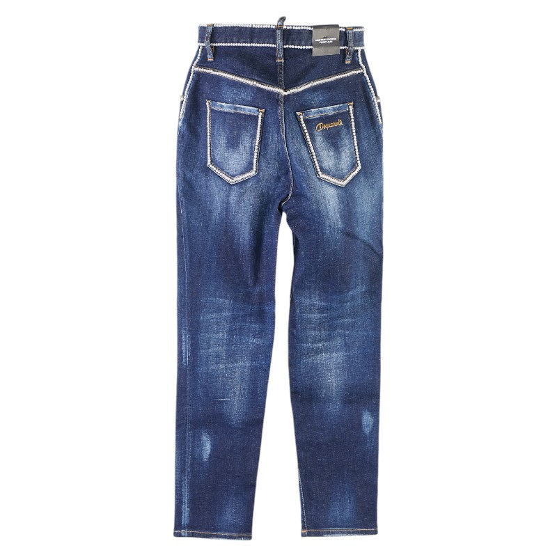 Dsquared2 High Waist Skinny Pearl Denim Jeans