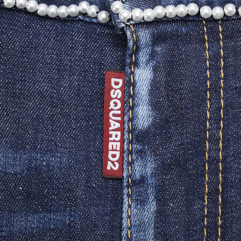 Dsquared2 High Waist Skinny Pearl Denim Jeans in Excellent Condition