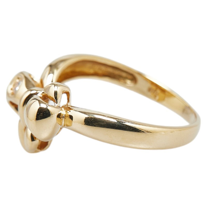 K18YG Yellow Gold Diamond Ribbon Motif Ring