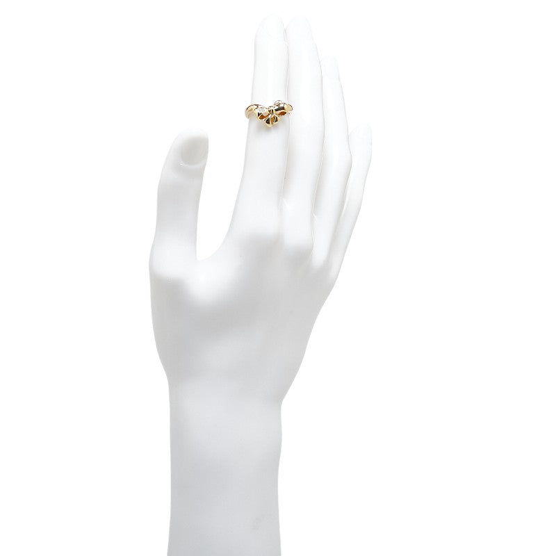 K18YG Yellow Gold Diamond Ribbon Motif Ring