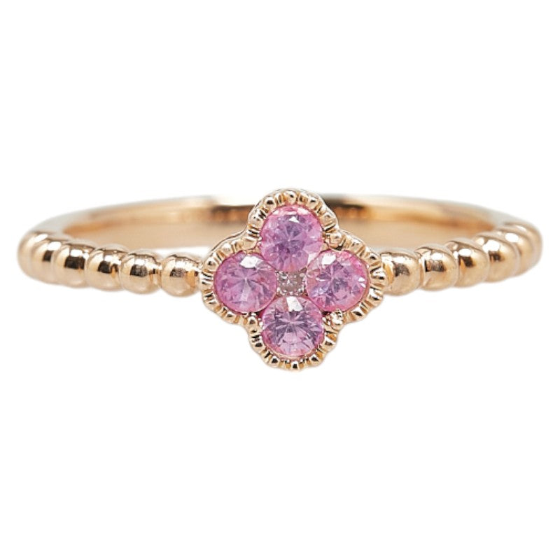 K18PG Pink Gold Pink Sapphire Clover Ring