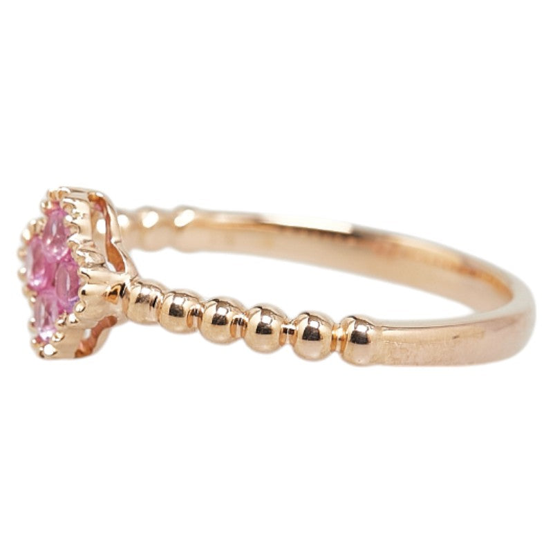 K18PG Pink Gold Pink Sapphire Clover Ring