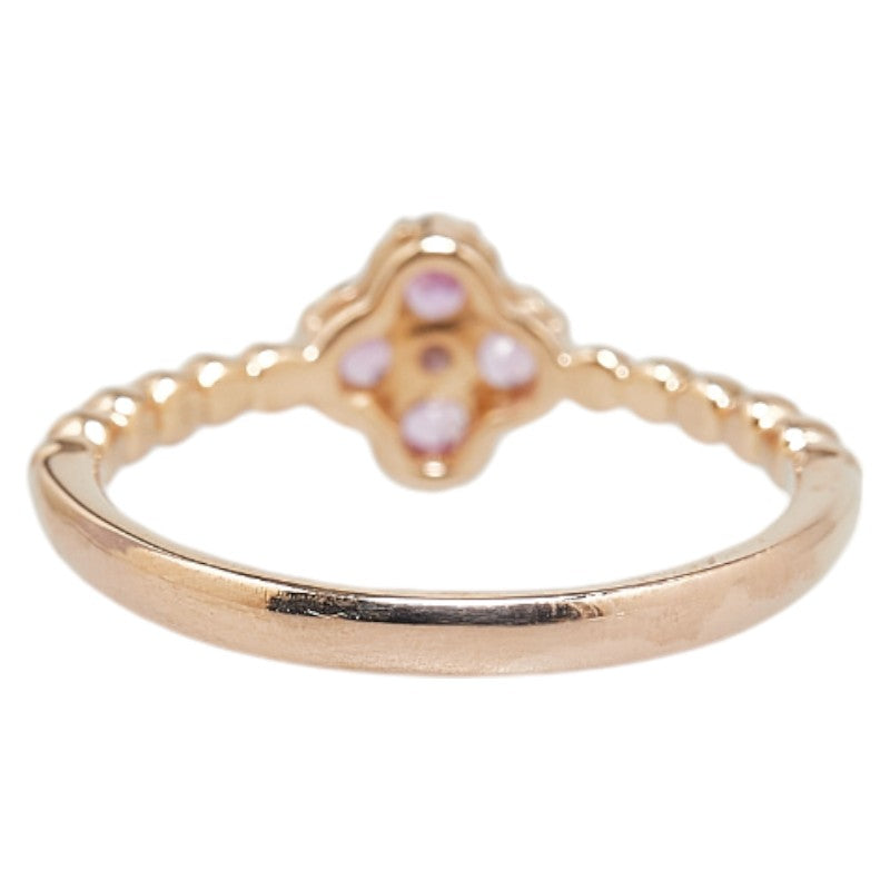 K18PG Pink Gold Pink Sapphire Clover Ring