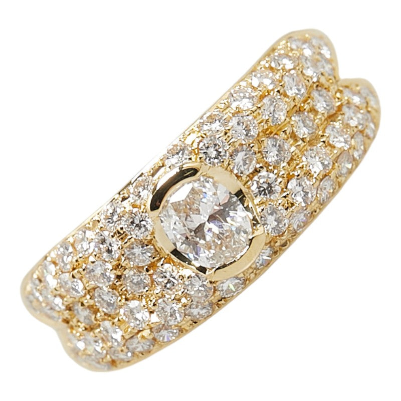 K18YG Yellow Gold Diamond Ring 0.32ct 0.96ct Size 15.5