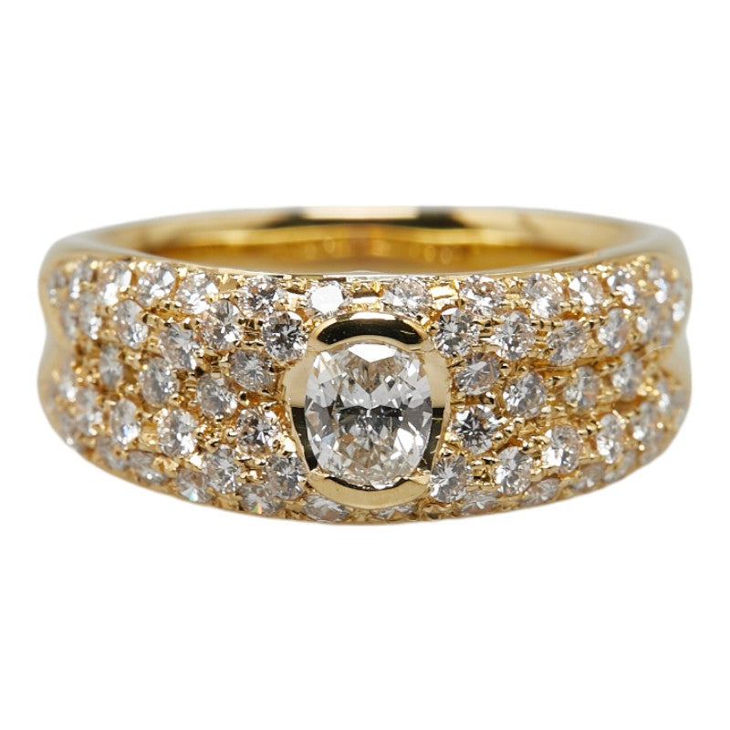 K18YG Yellow Gold Diamond Ring 0.32ct 0.96ct Size 15.5