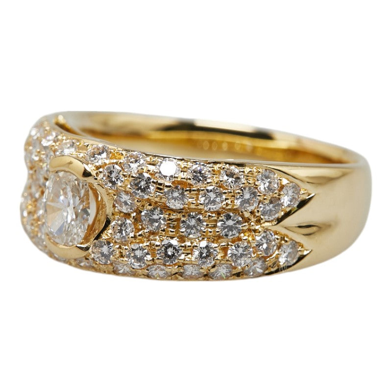 K18YG Yellow Gold Diamond Ring 0.32ct 0.96ct Size 15.5