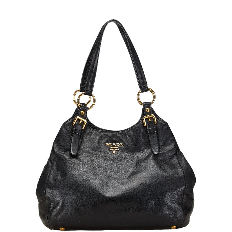 Prada Leather Handbag Black in Very Good Condition