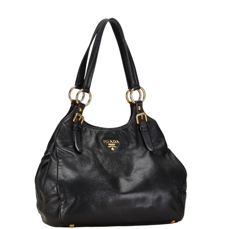 Prada Leather Handbag Black in Very Good Condition