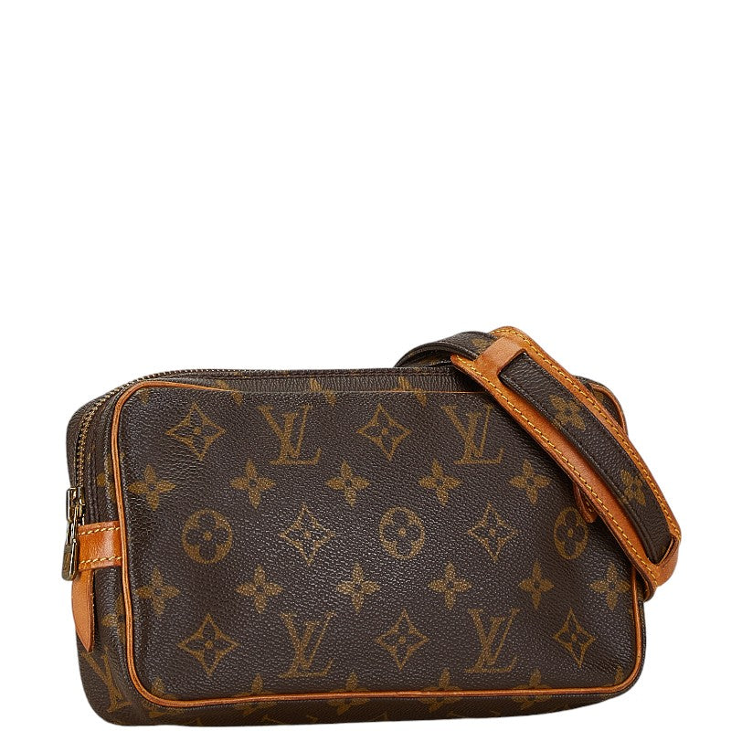 Louis Vuitton Monogram Pochette Marly Bandouliere Shoulder Bag M51828 Brown PVC Leather in Very Good Condition