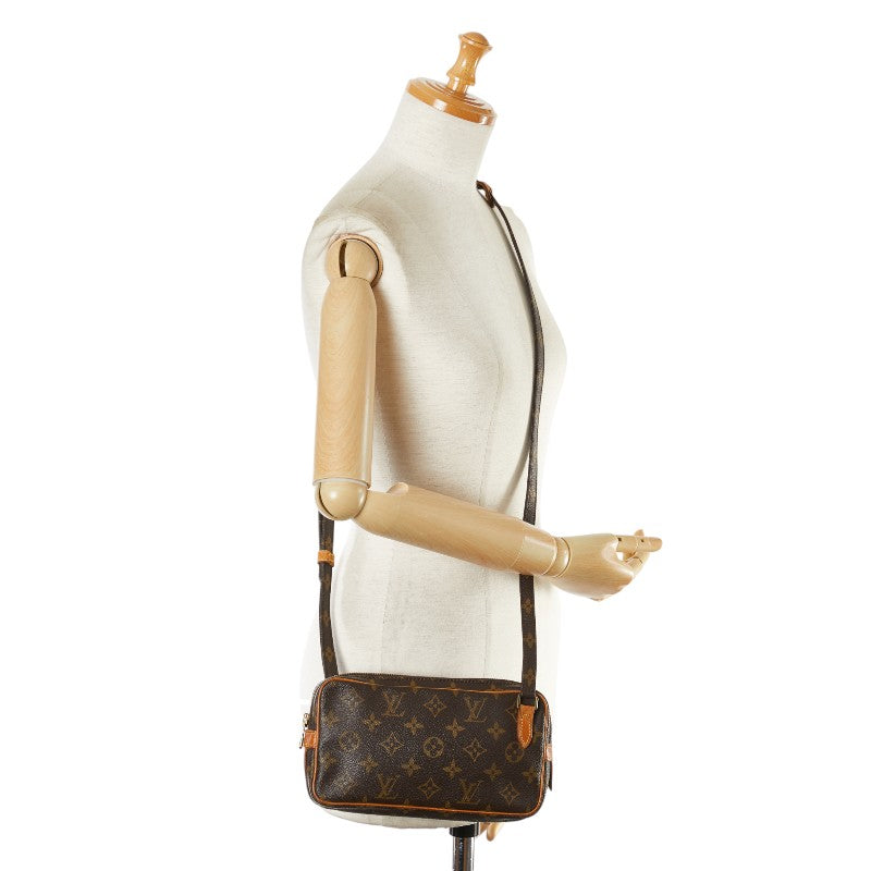 Louis Vuitton Monogram Pochette Marly Bandouliere Shoulder Bag M51828 Brown PVC Leather in Very Good Condition