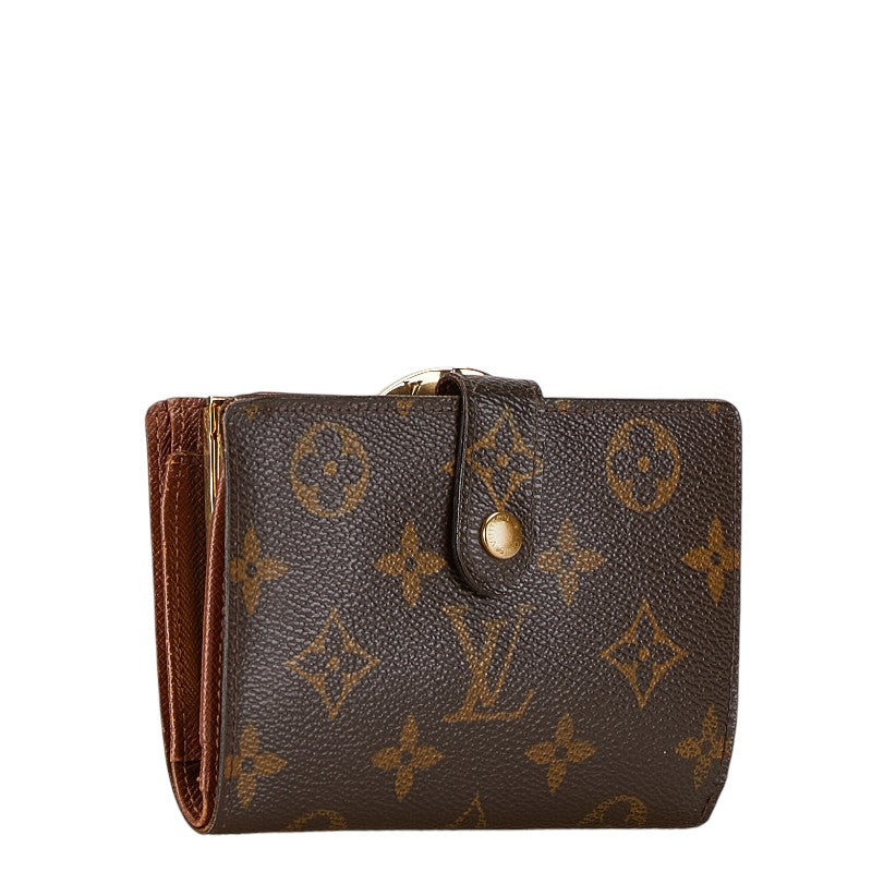 Louis Vuitton Monogram Bifold Wallet M61663 Brown PVC Leather in Very Good Condition