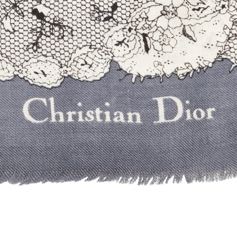 Dior Wool Logo Flower Motif Large Scarf Stole in Great Condition