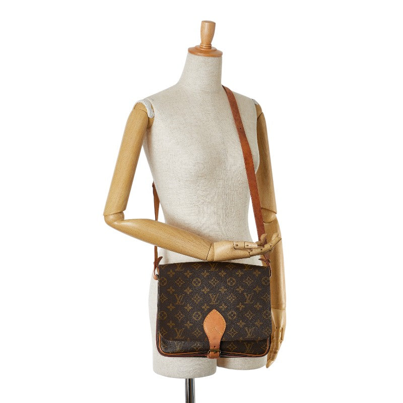 Louis Vuitton Monogram Cartouchiere GM Shoulder Bag M51252 Brown PVC Leather