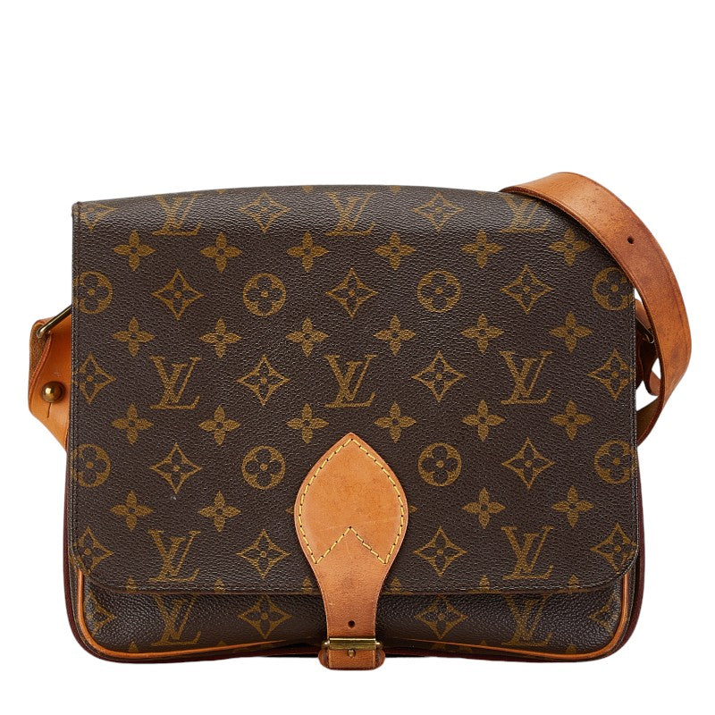 Louis Vuitton Monogram Cartouchiere GM Shoulder Bag M51252 Brown PVC Leather