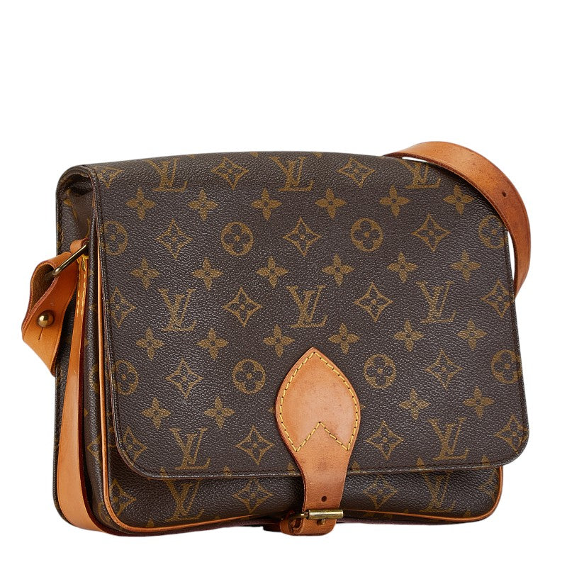 Louis Vuitton Monogram Cartouchiere GM Shoulder Bag M51252 Brown PVC Leather