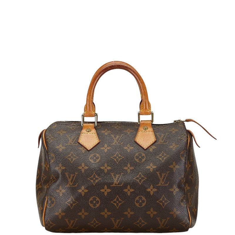 Louis Vuitton Monogram Speedy 25 Handbag M41528 Brown PVC Leather