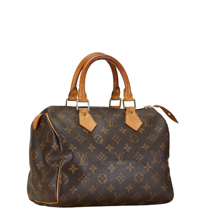 Louis Vuitton Monogram Speedy 25 Handbag M41528 Brown PVC Leather