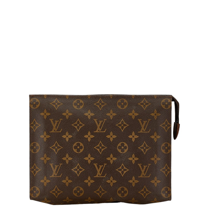 Louis Vuitton Monogram Pochette Toilette 26 Clutch Bag M47542 Brown PVC Leather