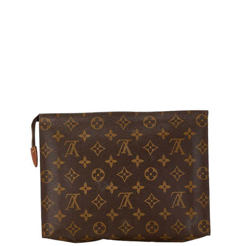 Louis Vuitton Monogram Pochette Toilette 26 Clutch Bag M47542 Brown PVC Leather in Good Condition