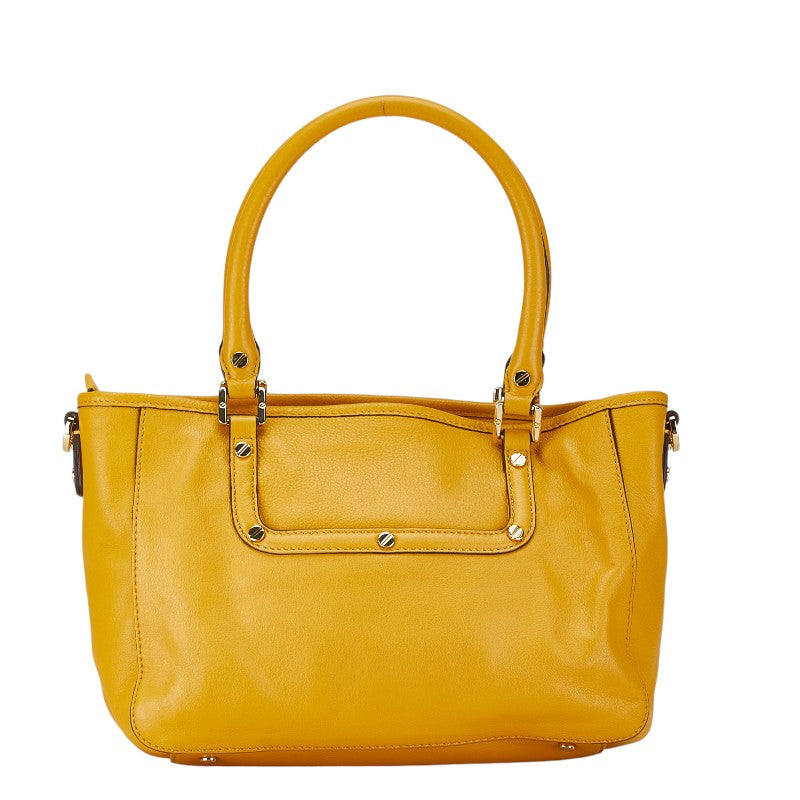 Tory Burch Amanda 2WAY Leather Handbag Yellow in Very Good Condition