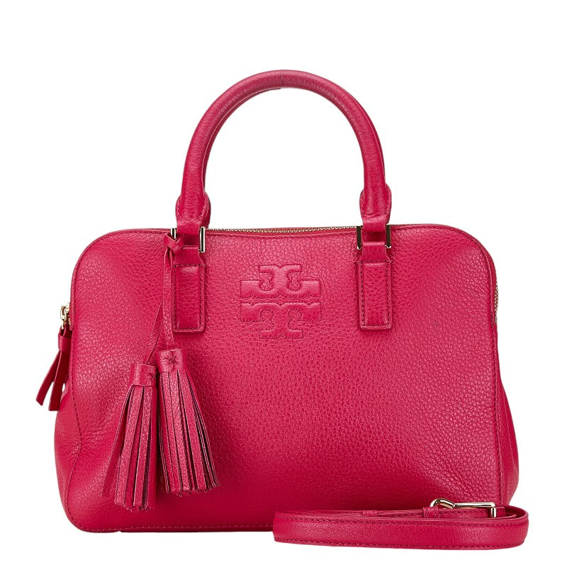 Tory Burch 2WAY Leather Handbag Pink in Very Good Condition