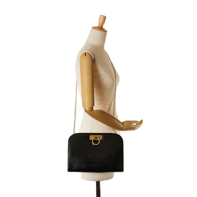 Salvatore Ferragamo Gancini Leather Shoulder Bag