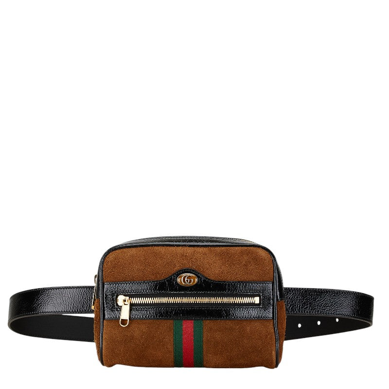 Gucci Ophidia GG Marmont Suede Enamel Waist Bag 517076 in Very Good Condition