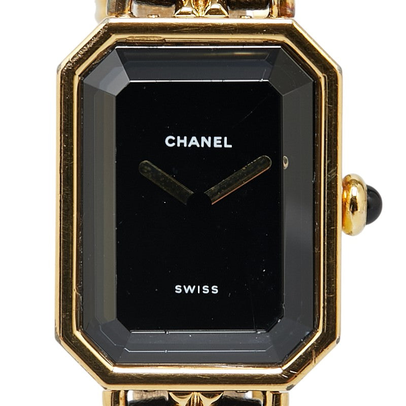 Chanel Premiere Quartz Watch H0001 Black Dial Leather in Very Good Condition