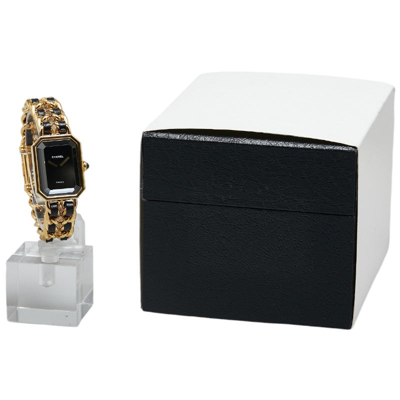 Chanel Premiere Quartz Watch H0001 Black Dial Leather