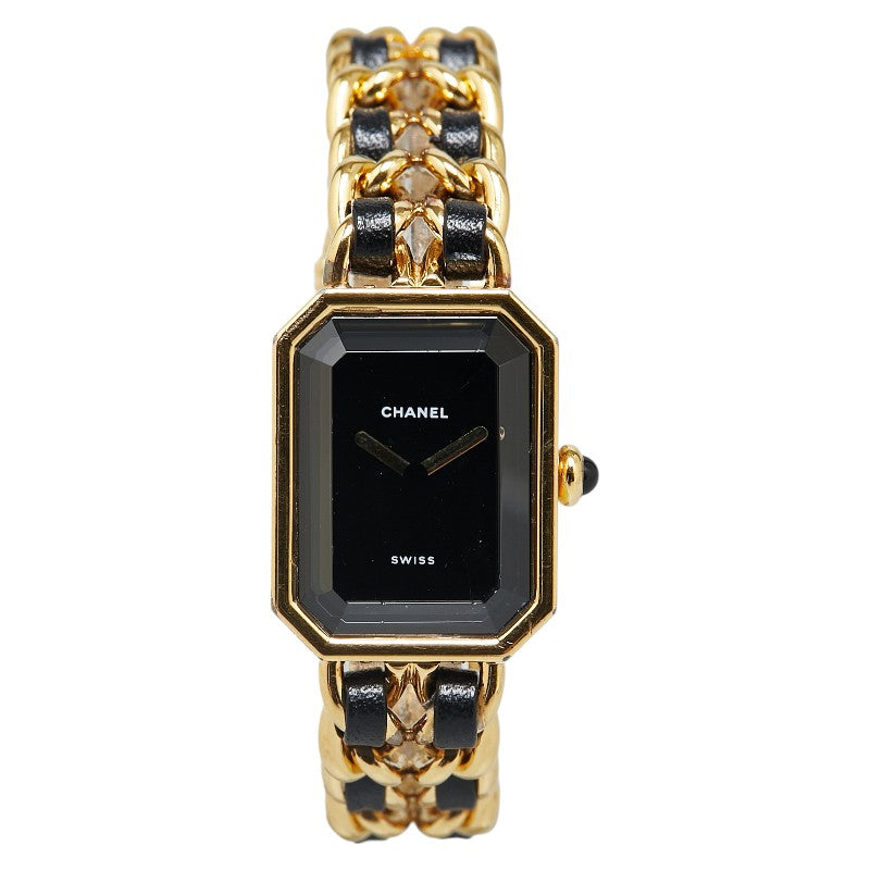 Chanel Premiere Quartz Watch H0001 Black Dial Leather