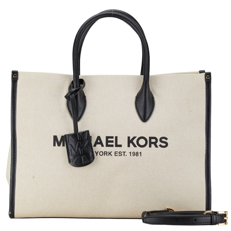 Michael Kors Canvas Leather Logo Tote Bag