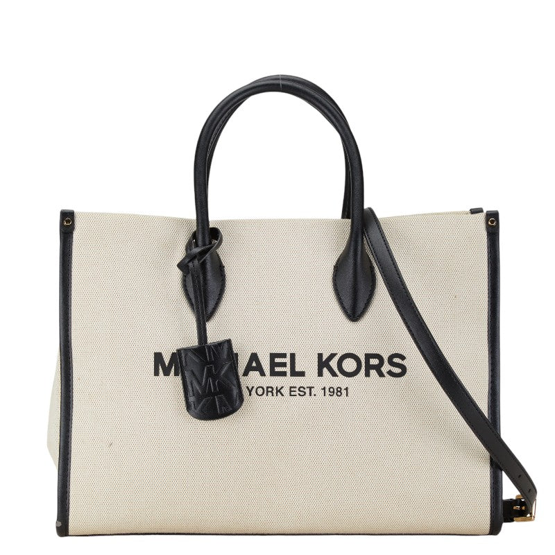 Michael Kors Canvas Leather Logo Tote Bag