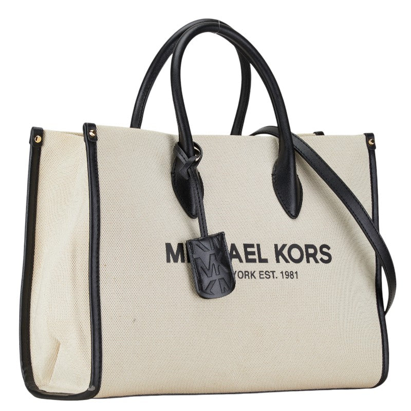 Michael Kors Canvas Leather Logo Tote Bag