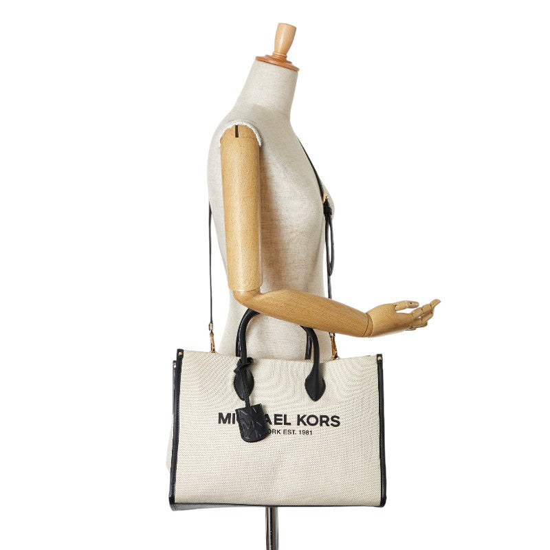 Michael Kors Canvas Leather Logo Tote Bag