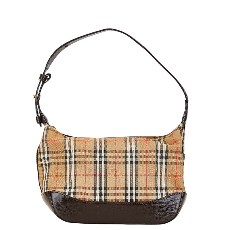 Burberry Nova Check Canvas Leather Shoulder Bag