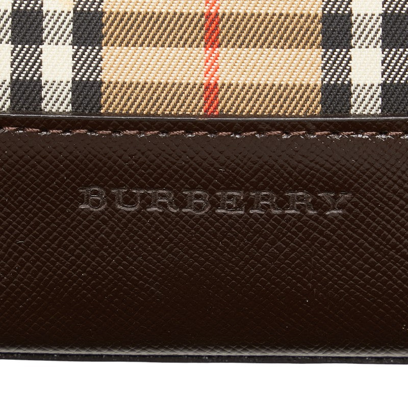 Burberry Nova Check Canvas Leather Shoulder Bag in Very Good Condition