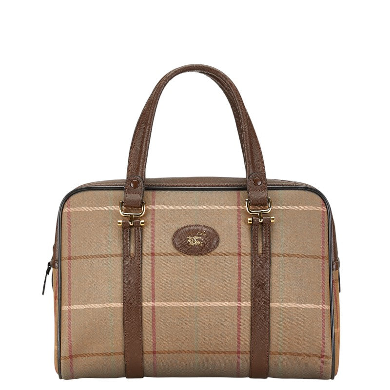 Burberry Canvas Leather Check Handbag Tote