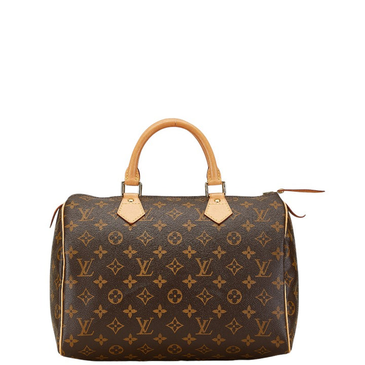 Louis Vuitton Monogram Speedy 30 Handbag M41526 Brown PVC Leather