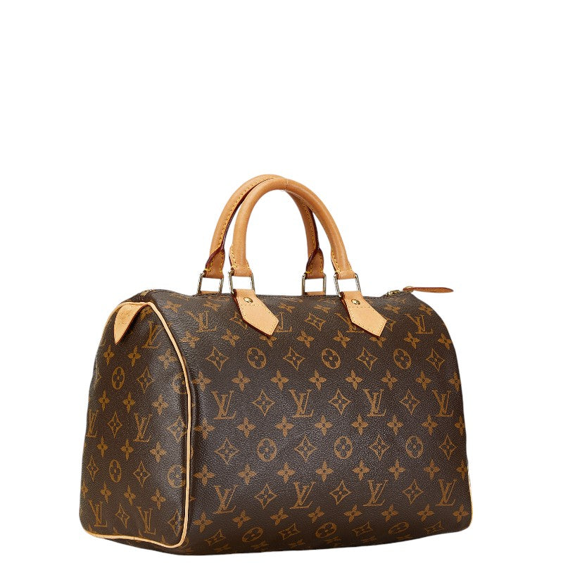 Louis Vuitton Monogram Speedy 30 Handbag M41526 Brown PVC Leather