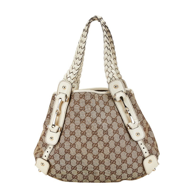 Gucci Canvas Leather Horsebit Tote Bag